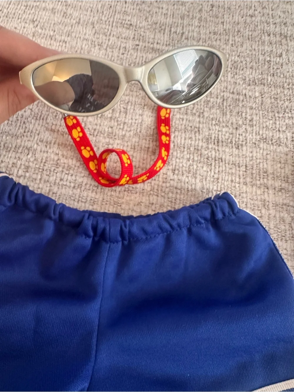 Build-A-Bear Sport Outfit & Accessories Lot – Shorts, Sunglasses & Flip Phone